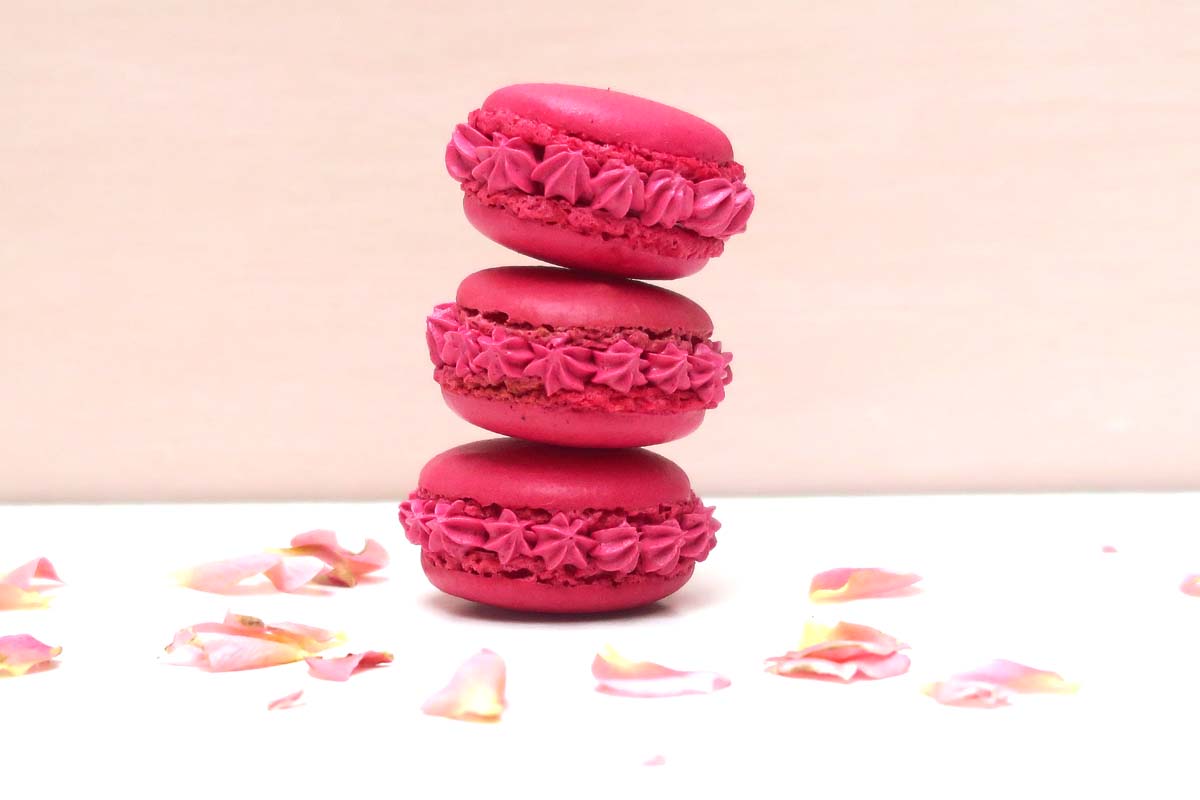 Macarons framboise et rose